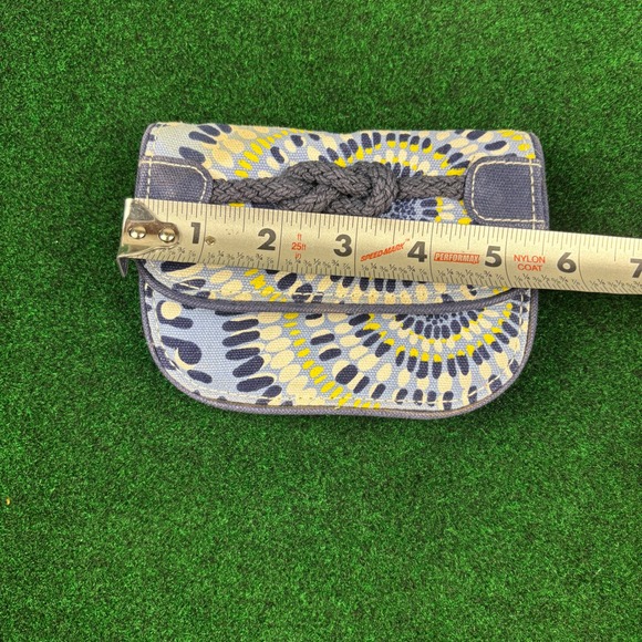 Vera Bradley Zip ID Case Wallet Coin Purse Blue Yellow Floral - Picture 5 of 7